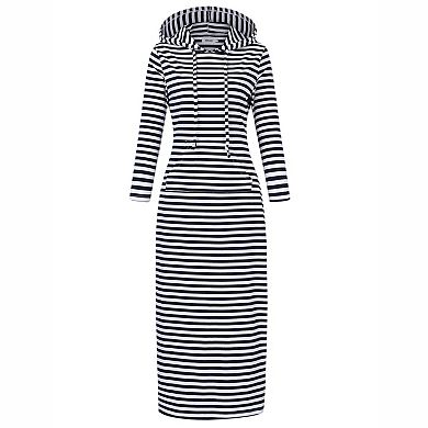 Women's Hooded Maxi Sweatshirt Dress