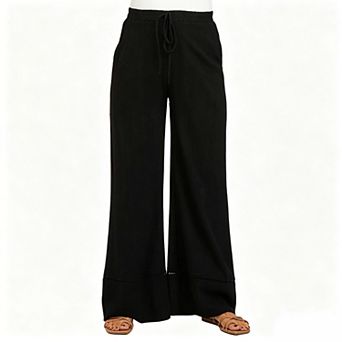Maternity Linen Blend Wide Leg Pants