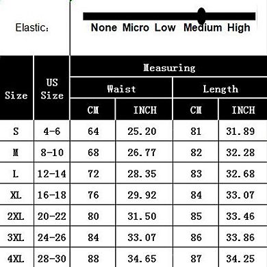 Women's Elastic Waist Solid Palazzo Casual Wide Leg Pants with Pockets