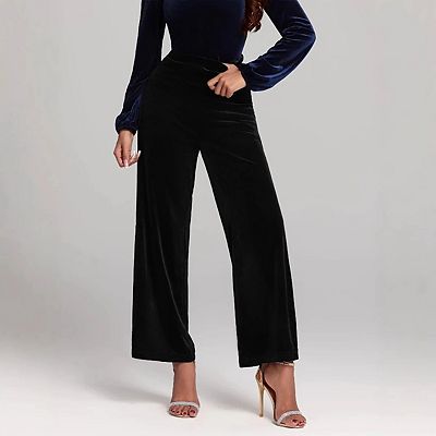 ladies velvet dress pants Boden Women's Canonbury Velvet Pants in Black