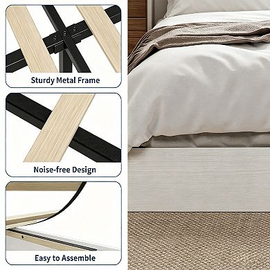 Platform Bed Frame Floor Standing No Box Spring Needed Easy Assembly Bedframe
