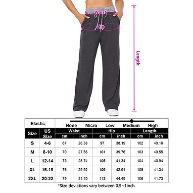Womens Wide Leg Pants Drawstring Workout Sweat Pants Comfy High Waist Pajama Legging with Pockets