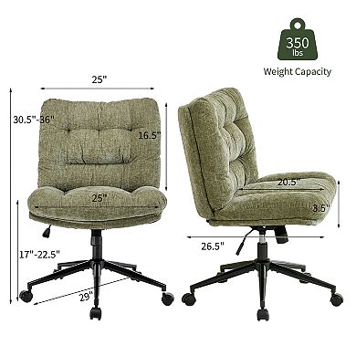Double Cushion Cross Office Chair, 360° Rotatable Rolling Desk Chair, Ergonomic Height Adjustable