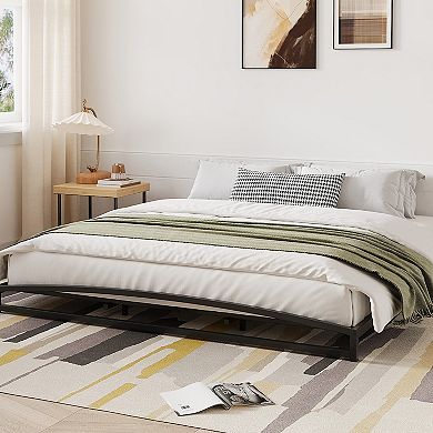 6 Inch Metal Platform Bed Frame, Low Profile Bed Frame with Sturdy Steel Slats Support,Easy Assembly