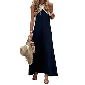 Women Casual Shift Dress Sleeveless Strappy Loose Flowy Sundress