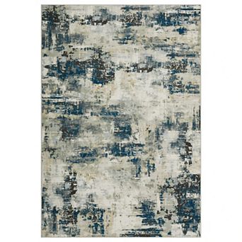 Modern Abstract Rug Faux Wool Accent Ultra Soft Non Slip Non Shedding Washable Rug for Living Room