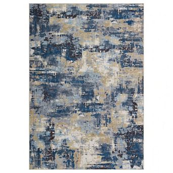 Modern Abstract Rug Faux Wool Accent Ultra Soft Non Slip Non Shedding Washable Rug for Living Room