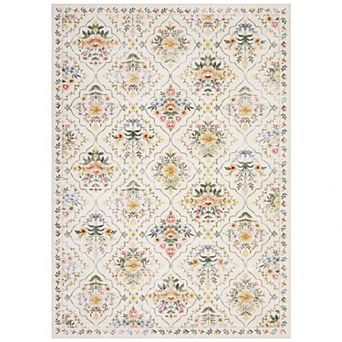 Washable Vintage Area Rug for Living Room Floral Non Slip Modern Low Pile Stain Resistance Carpet