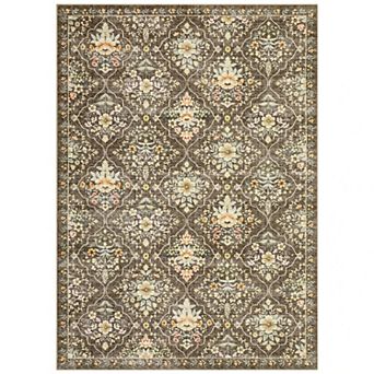 Washable Vintage Area Rug for Living Room Floral Non Slip Modern Low Pile Stain Resistance Carpet