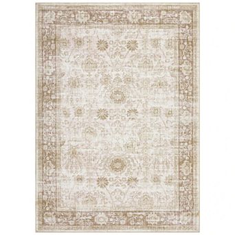 Area Rugs for Living Room Floral Non-Slip Washable Rugs Stain Resistant Boho Low Pile Rug