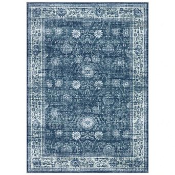 Area Rugs for Living Room Floral Non-Slip Washable Rugs Stain Resistant Boho Low Pile Rug
