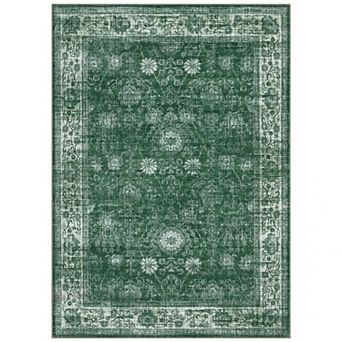 Area Rugs for Living Room Floral Non-Slip Washable Rugs Stain Resistant Boho Low Pile Rug
