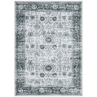 Area Rugs for Living Room Floral Non-Slip Washable Rugs Stain Resistant Boho Low Pile Rug