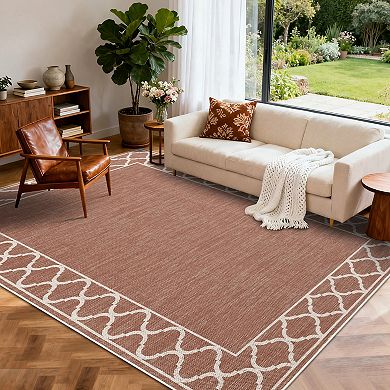 Washable Rug for Bedroom Geometric Checkered Modern Distressed Low Pile Soft Non Slip Stain Rug