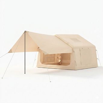 Inflatable 6-8 Person Glamping Tent, Large Easy Setup Blow Up Tent with Skylight, Pump for Family