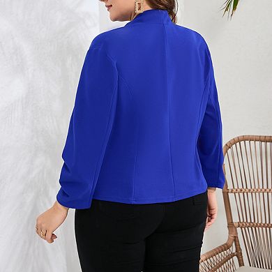 Women's Plus Size Blazer Shrugs Cardigan 3/4 Sleeve Open Front Office Cropped Blazers Jacket
