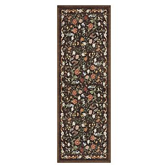 Modern Floral Washable Rug Non Slip Entryway Mat Farmhouse Accent Carpet for Laundry Room Guest Room