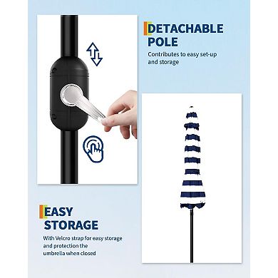 9FT Outdoor Patio Umbrella, Table Umbrella, Market Umbrella with Push Button Tilt and Crank