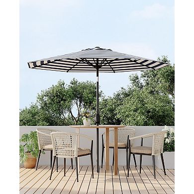 9FT Outdoor Patio Umbrella, Table Umbrella, Market Umbrella with Push Button Tilt and Crank