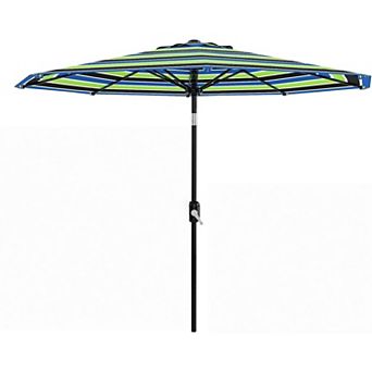 9FT Outdoor Patio Umbrella, Table Umbrella, Market Umbrella with Push Button Tilt and Crank