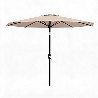 9FT Patio Umbrella Outdoor, Table Umbrella with Push Button Tilt and Crank