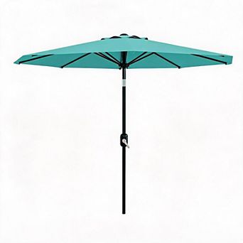 9FT Patio Umbrella Outdoor, Table Umbrella with Push Button Tilt and Crank