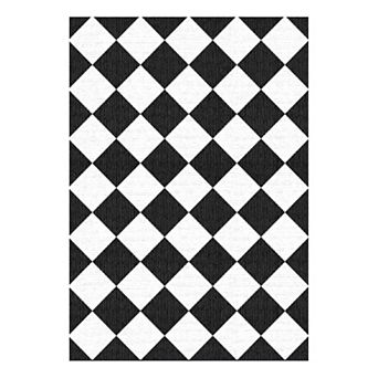Checkered Rug for Bedroom, Washable Modern Geometric Rug Soft Non Slip Minimalist Floor Rugs