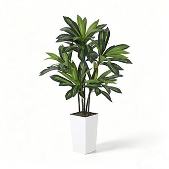 5FT Artificial Dracaena Tree with Planter, Tall Faux Plant in Pot for Home Office, Easy Assembly