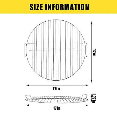 17In Round Adjustable Grill Grate, Multi-Position Height Adjustable Cooking Grid for Outdoor Camping