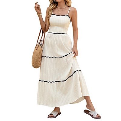 women's strappy tiered maxi dress reviews Strappy Tiered Maxi Dress