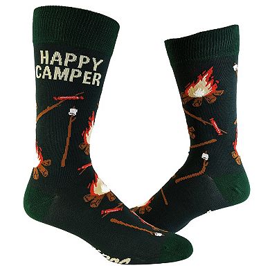 Mens Funny Camping Socks Bundle 6 Pack Socks With Awesome Graphics for Men