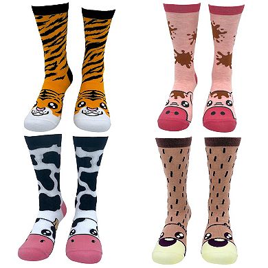 Womens Cute Toe Animals Socks Bundle 8 Pack Socks With Funny Graphics for Ladies