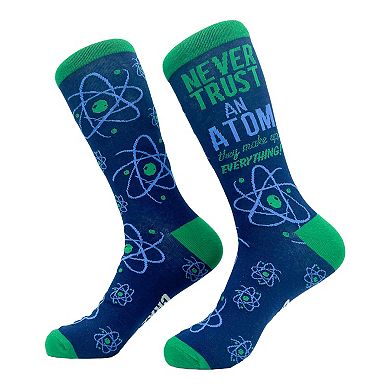 Mens Funny Science Socks Bundle 4 Pack Socks With Awesome Graphics for Men
