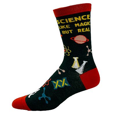 Mens Funny Science Socks Bundle 4 Pack Socks With Awesome Graphics for Men