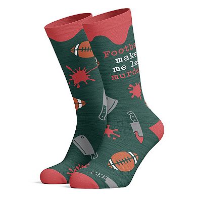 Mens Funny Football Socks Bundle 4 Pack Socks With Awesome Graphics for Men