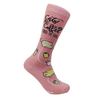 Womens Cute Cat Socks Bundle 3 Pack Socks With Funny Graphics for Ladies