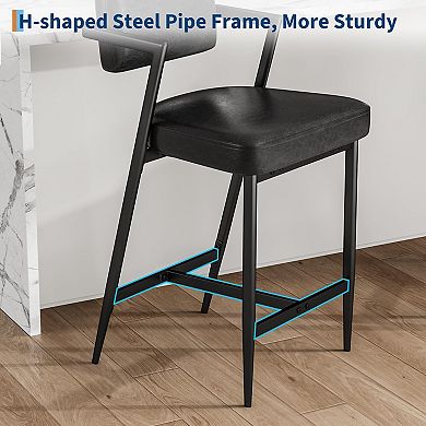 Bar Stools Set of 2 with Armrests,Tall Bar Chairs for Kitchen Island Home Bar