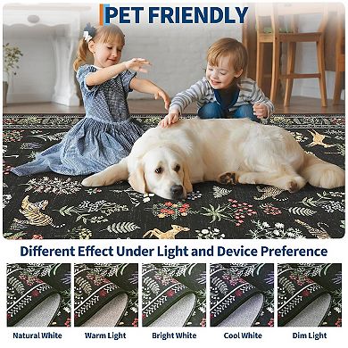Area Rugs for Living Room, Large Bedroom Washable Rugs, Thin Modern Nursery Rug Non-Shedding