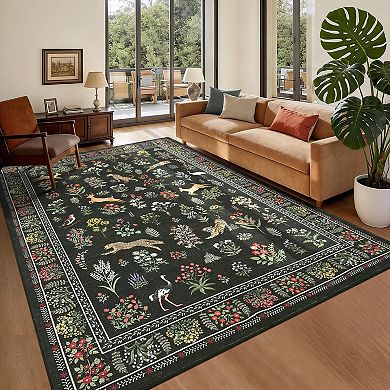 Area Rugs for Living Room, Large Bedroom Washable Rugs, Thin Modern Nursery Rug Non-Shedding
