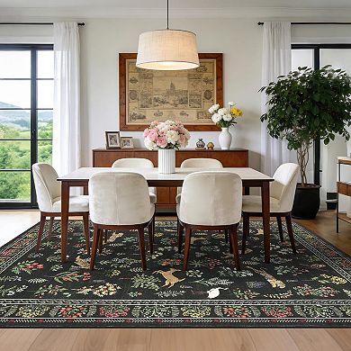 Area Rugs for Living Room, Large Bedroom Washable Rugs, Thin Modern Nursery Rug Non-Shedding