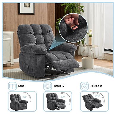 Manual Recliner Chair with Side Pockets for Living Room Bedroom