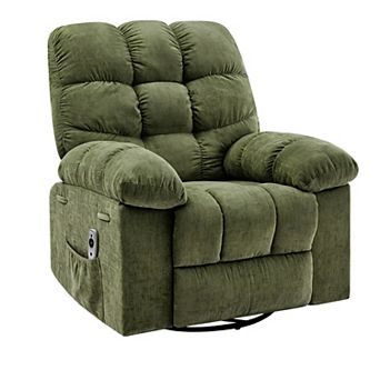 Swivel Rocking Recliner Chair with Vibration Massage and Heat for Living Room