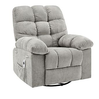 Swivel Rocking Recliner Chair with Vibration Massage and Heat for Living Room