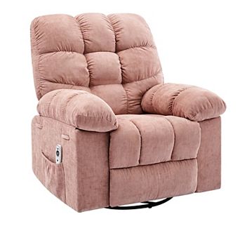 Swivel Rocking Recliner Chair with Vibration Massage and Heat for Living Room