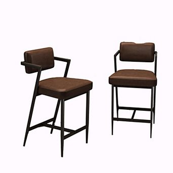 Bar Stools Set of 2 with Armrests,Tall Bar Chairs for Kitchen Island Home Bar