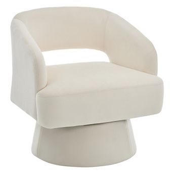 360 Swivel Barrel Chair Accent Armchair with Open Back for Living Room Bedroom Office