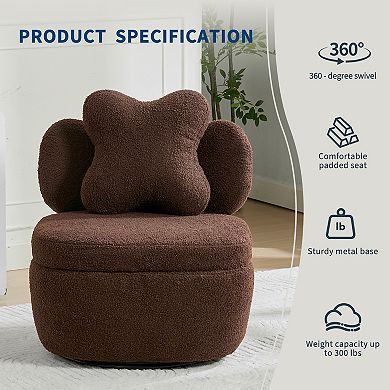 Swivel Accent Chair with Hidden Storage for Living Room Bedroom Small Spaces