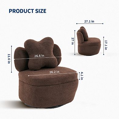 Swivel Accent Chair with Hidden Storage for Living Room Bedroom Small Spaces