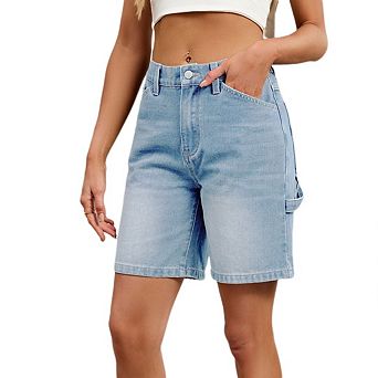Women Baggy Jeans Outfits Mid-Low Waisted Denim Short Pants