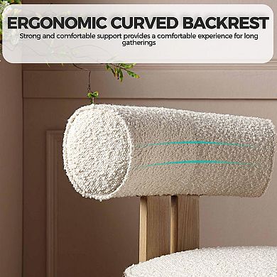 Upholstered Dining Chairs Set of 2 with Curved Back for Dining Room Kitchen